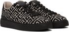 Balmain Black & Off-White B-Court Jacquard Monogram Sneakers