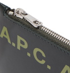 A.P.C. - Logo-Print Leather Cardholder - Dark green