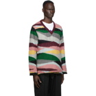 Undercover Multicolor Landscape V-Neck Sweater