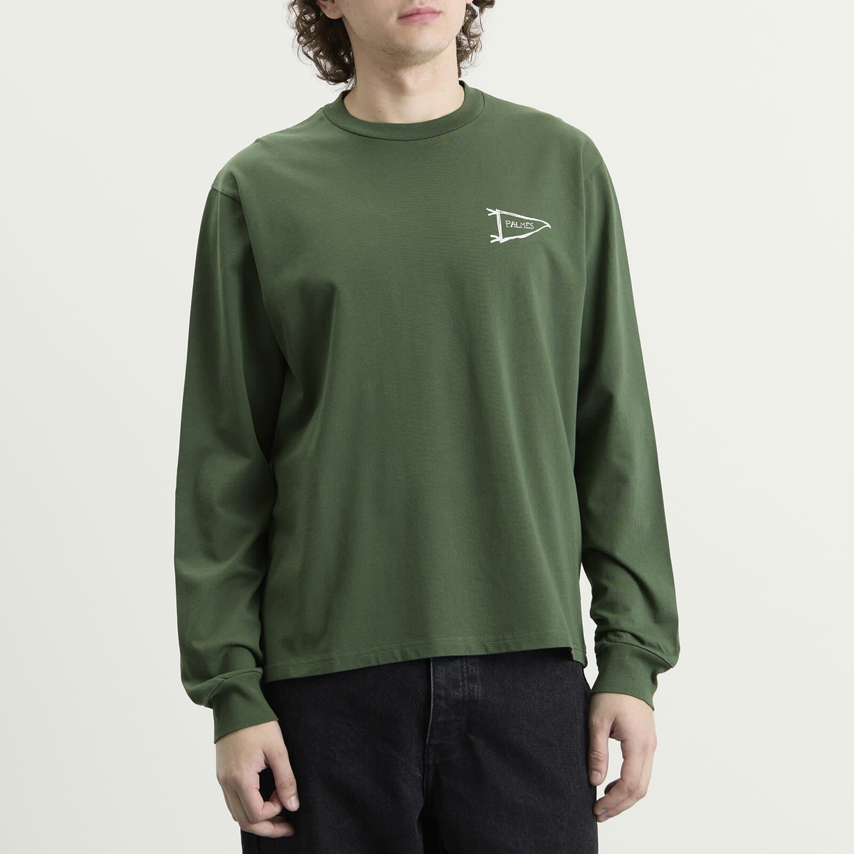 Palmes Men's Pennant Longsleeve T-Shirt in Green