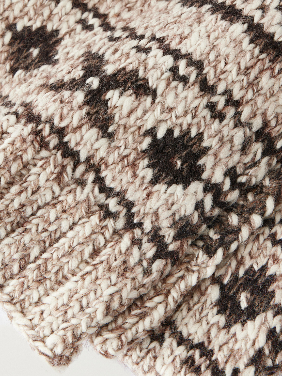 RRL - Fair Isle Wool-Blend Jacquard Scarf - Brown