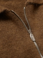 LE 17 SEPTEMBRE - Knitted Zip-Up Cardigan - Brown