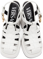 Versace White 'La Medusa' Platform Mary Jane Heels