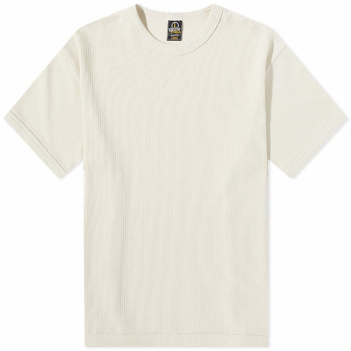 Photo: FrizmWORKS Men's Weave Round Half T-Shirt in Cream