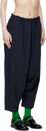 132 5. ISSEY MIYAKE Navy Seamless Trousers