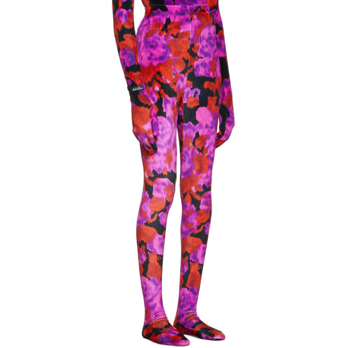 Richard Quinn Red Floral Leggings
