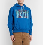 Cav Empt - Embroidered Printed Cotton-Jersey Hoodie - Blue