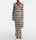 Bananhot Helena open-knit cotton-blend maxi skirt