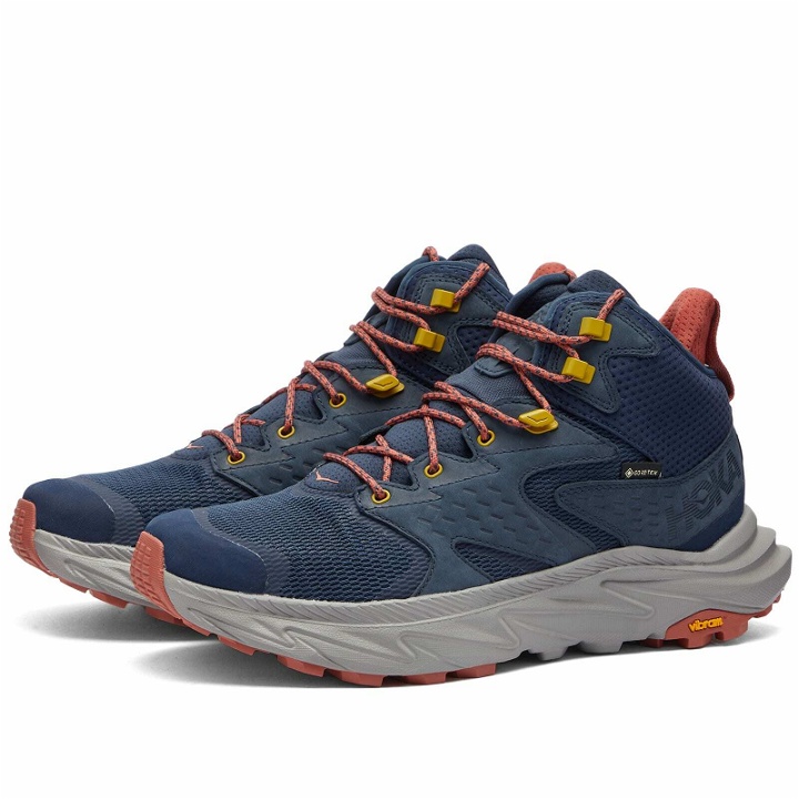 Photo: Hoka One One Men's Anacapa 2 Mid GTX Sneakers in Outer Space/Grey