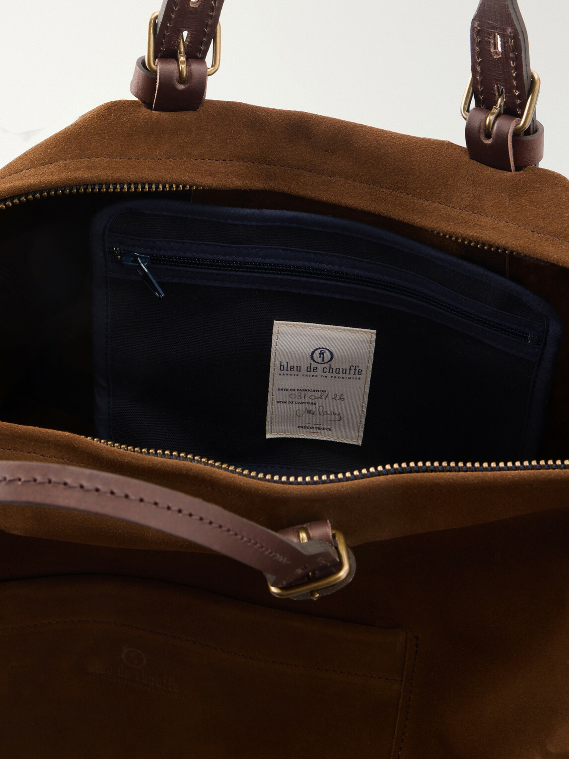 Bleu de Chauffe - Voyage Leather-Trimmed Suede Weekend Bag