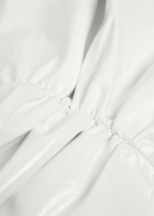 Norma Kamali Faux Patent Leather Mini Shirt Dress White