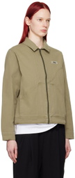 Dime Khaki Zip Denim Jacket