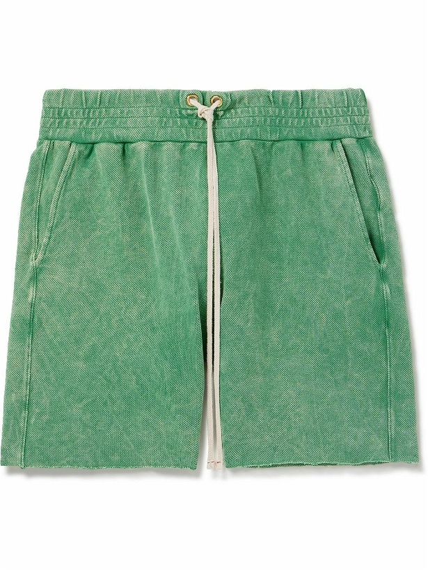 Photo: Les Tien - Cotton-Jersey Piqué Drawstring Shorts - Green