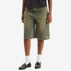 Dickies Women's Carpenter Denim Jort in Yellow Fade Indigo