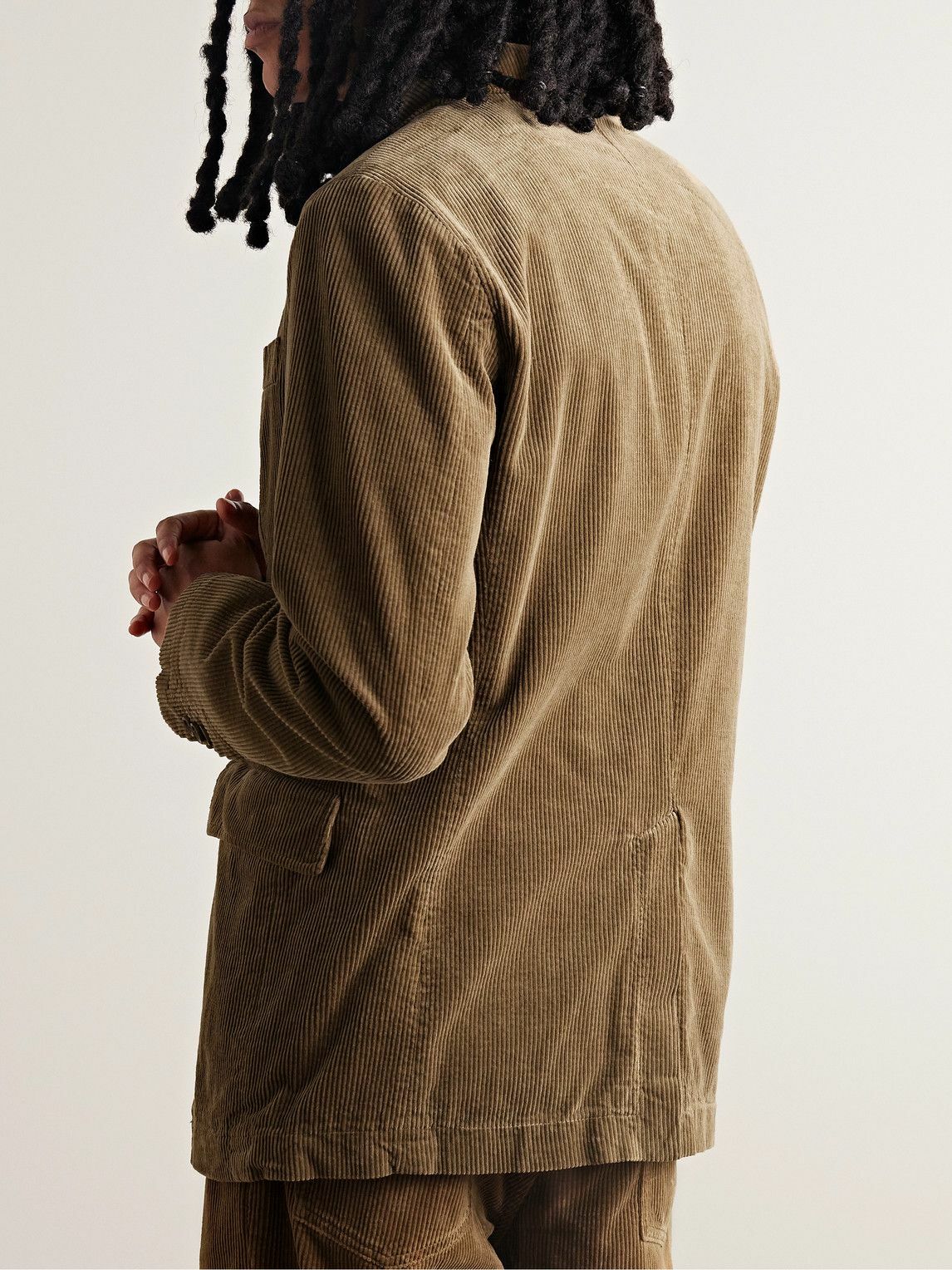 Aspesi - Kuki Garment-Dyed Cotton-Corduroy Blazer - Brown