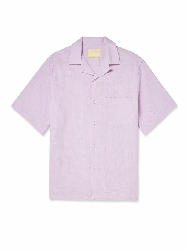 Photo: Portuguese Flannel - Convertible-Collar Cotton-Piqué Shirt - Purple