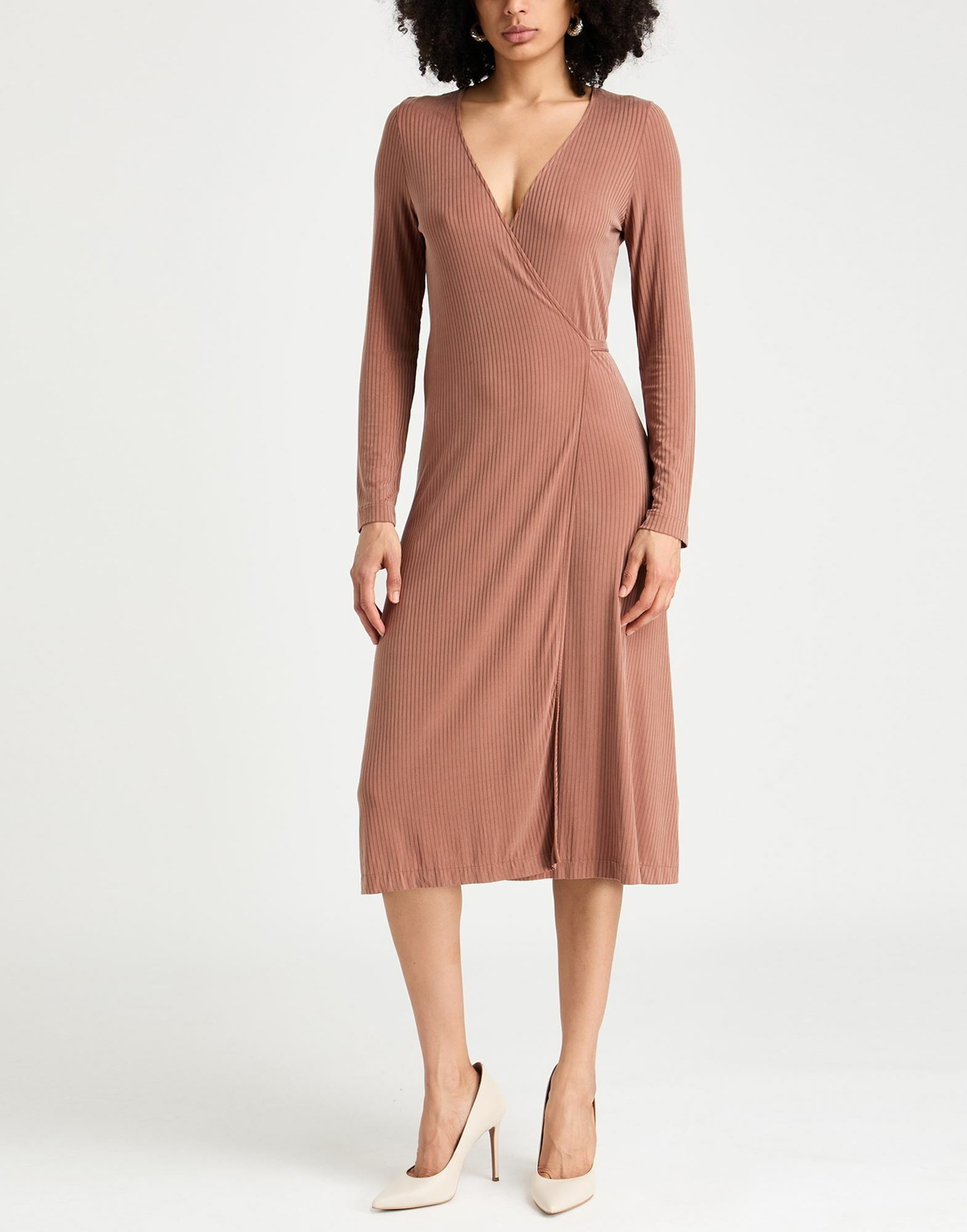 Majestic Filatures Womens Midi dress Light brown
