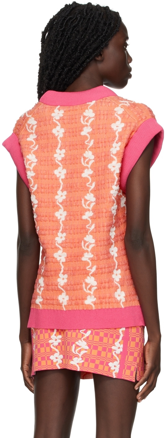 PH5 Pink & Orange Eco Gerry Oversized Floral Stitch Sweater Vest