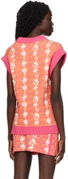 PH5 Pink & Orange Eco Gerry Oversized Floral Stitch Sweater Vest