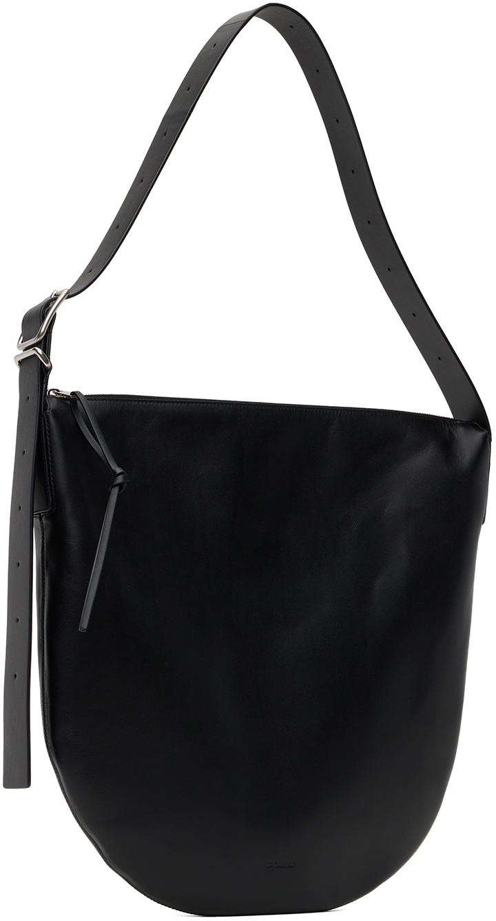 Jil Sander Medium Leather Case Shoulder Bag Black