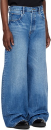 Alexander Wang Blue Surge Low Rise Wide Leg Jeans