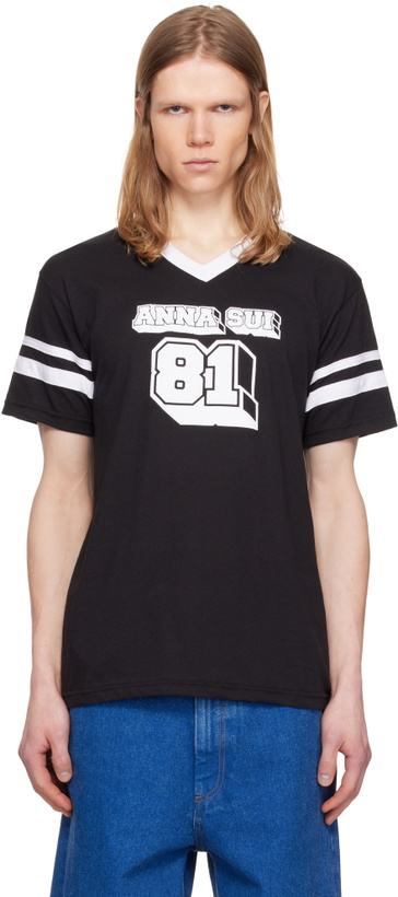 Photo: Anna Sui Black & White 'Anna Sui' Logo T-shirt