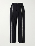 Kartik Research - Rabari Sultan Straight-Leg Embroidered Cotton Trousers - Black