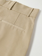 De Bonne Facture - Wide-Leg Pleated Cotton-Twill Trousers - Neutrals