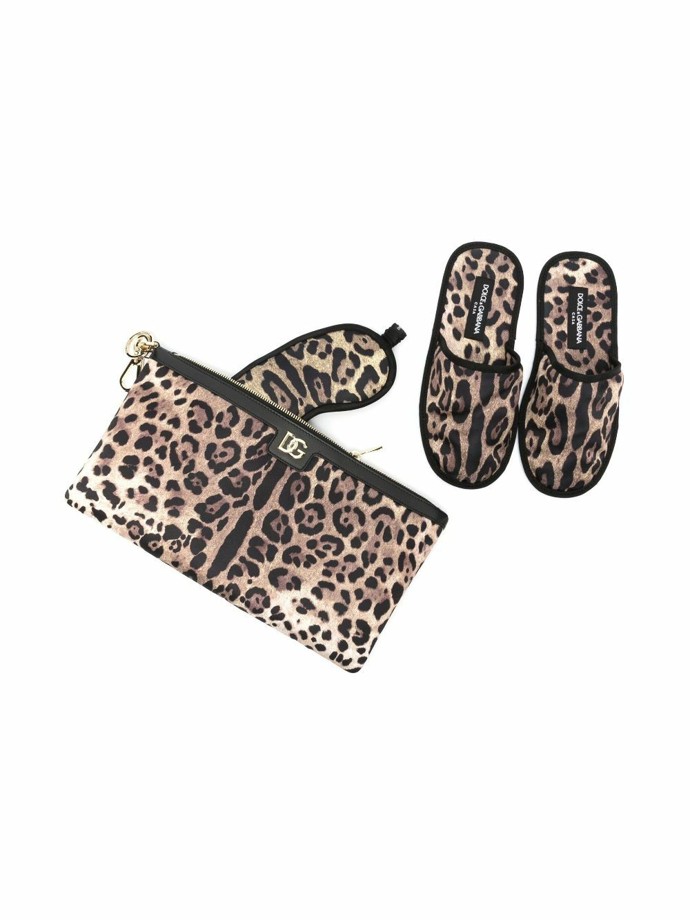 Dolce & Gabbana Black Comfort Slippers And Eye Mask Set