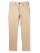 Zegna - Brushed Cotton-Blend Trousers - Neutrals