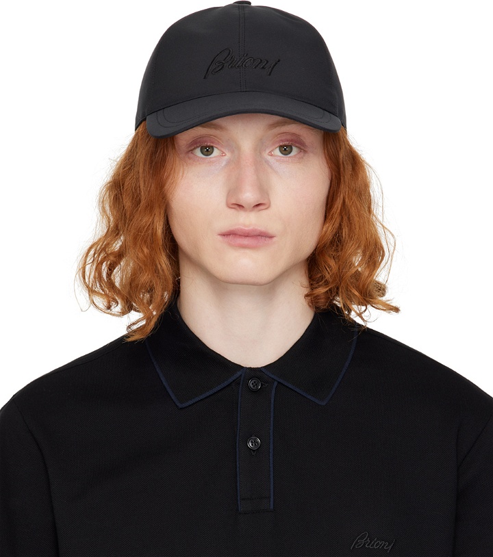 Photo: Brioni Navy Embroidered Cap