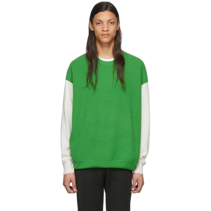 Photo: Givenchy Green Knit Color Block Sweater