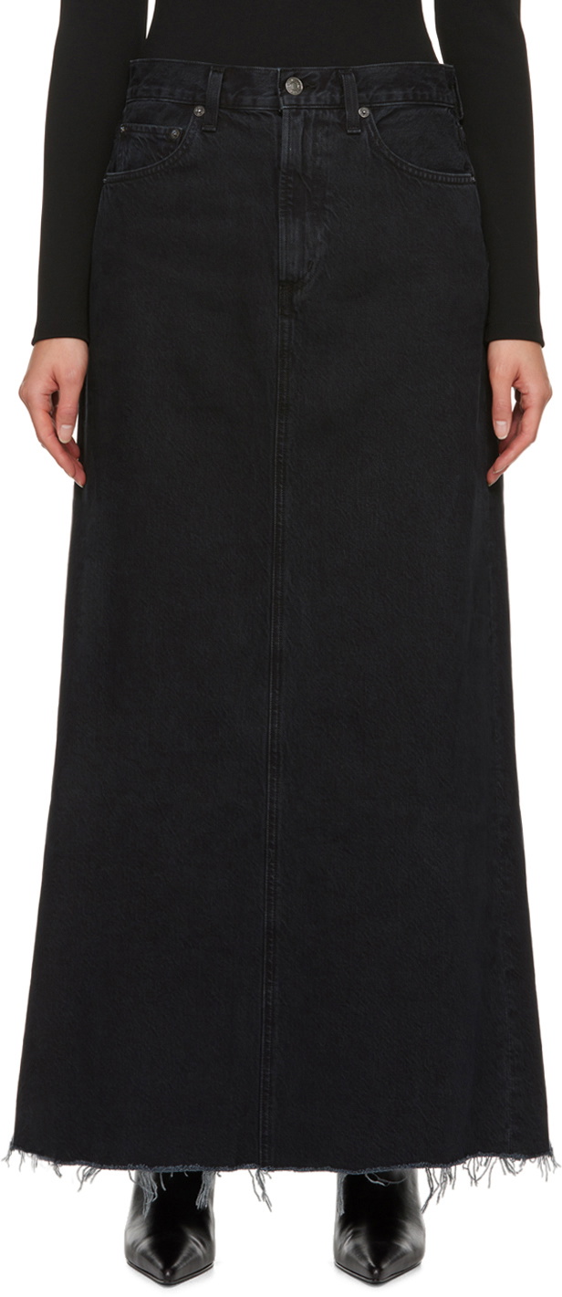 Vintage Black Maxi Skirt | Low Rise – motelrocks-com-aus