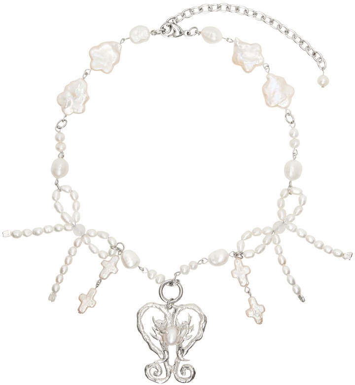 Photo: Harlot Hands Silver & White Heiress Necklace