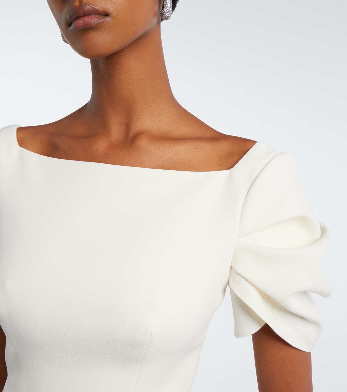 Safiyaa Bridal Ivon draped crêpe gown