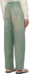 AURALEE Green Organic Cotton Duck Trousers