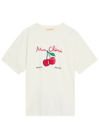 Duke And Dexter Mon Cheri Printed Cotton T-shirt White