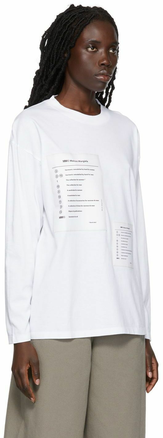 MM6 Maison Margiela White Regular Long Sleeve T-Shirt MM6 Maison