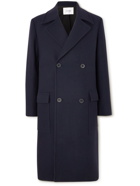 FRAME - Double-Breasted Wool-Blend Overcoat - Blue
