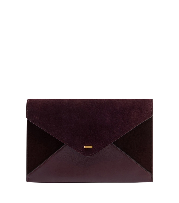 Photo: Khaite Grace leather-trimmed suede clutch
