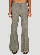 Prince of Wales Flared Pants in Grey