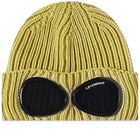 C.P. Company Men's Goggle Beanie in Golden Palm