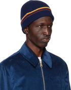 Paul Smith Navy Artist Stripe Beanie