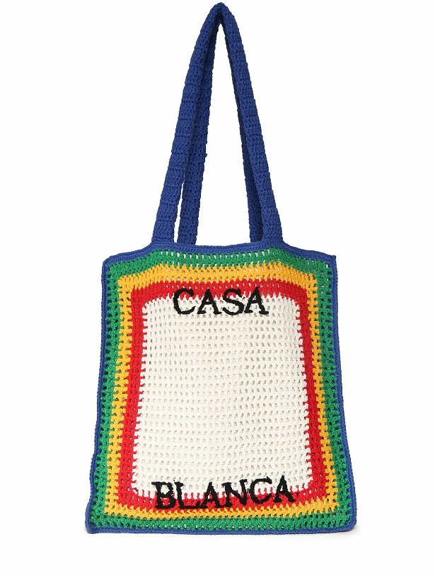 Photo: CASABLANCA - Logo Crochet Cotton Tote Bag