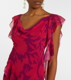 Self-Portrait Ruffled floral maxi dress