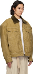 Feng Chen Wang Tan Washed Canvas Workwear Jacket