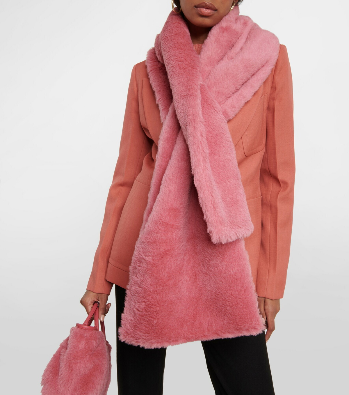 Max Mara - Full alpaca wool-blend teddy scarf Max Mara display picture 1