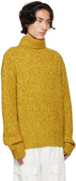 King & Tuckfield Green & Orange Marled Turtleneck