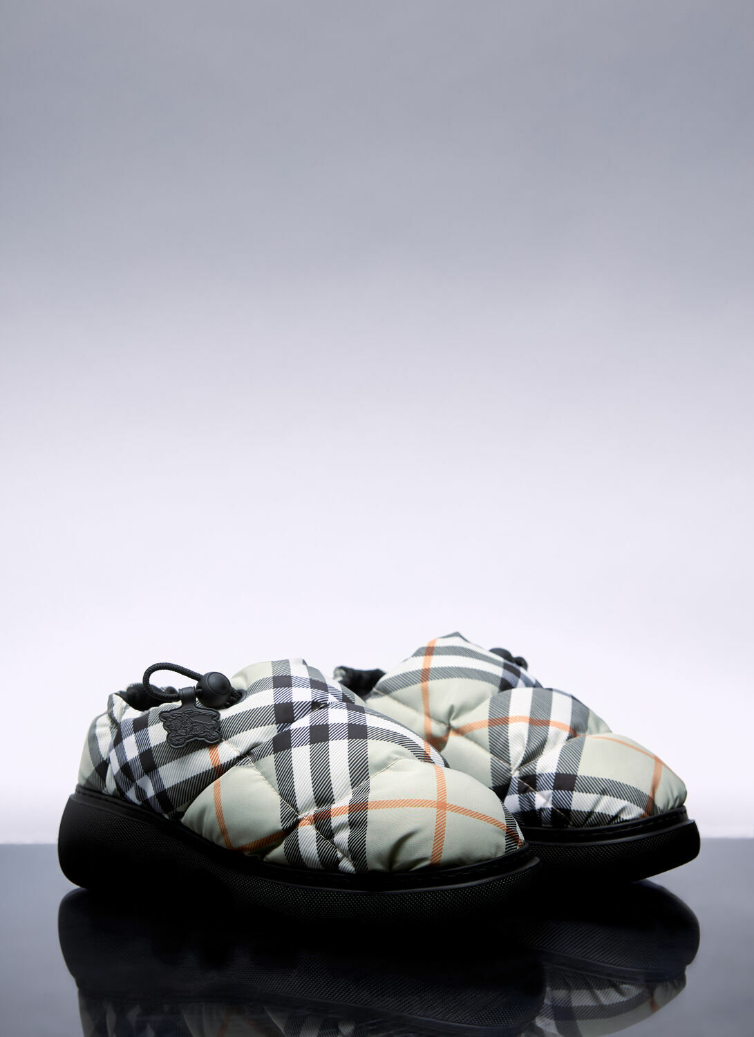 Burberry Check Nylon-Blend Pillow Mule