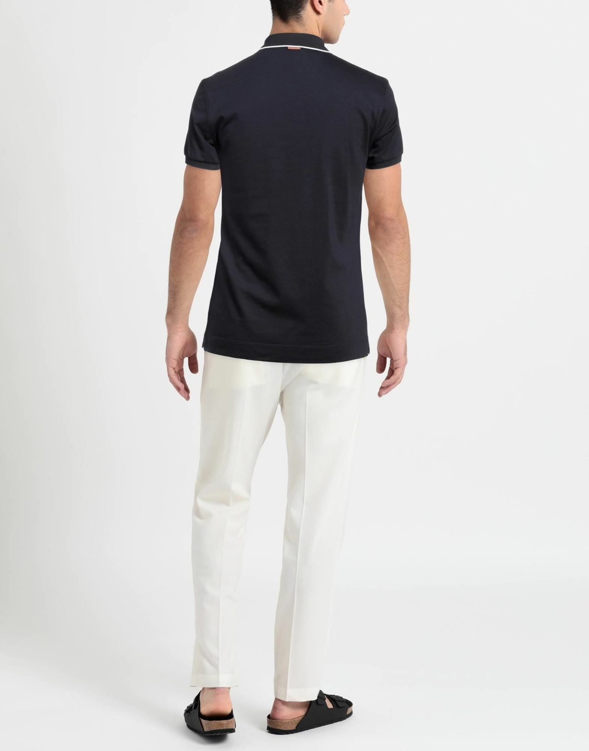Zegna Mens Polo shirt Midnight in Blue